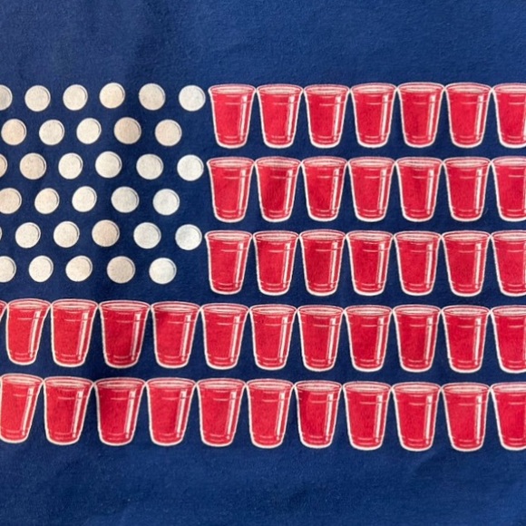 Spenser’s Tank Top Red Solo Cup 4th of July Flag Medium Reversible - Picture 4 of 11